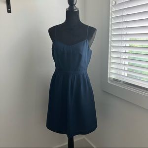 Navy J. Crew Tank Top Dress With Pockets